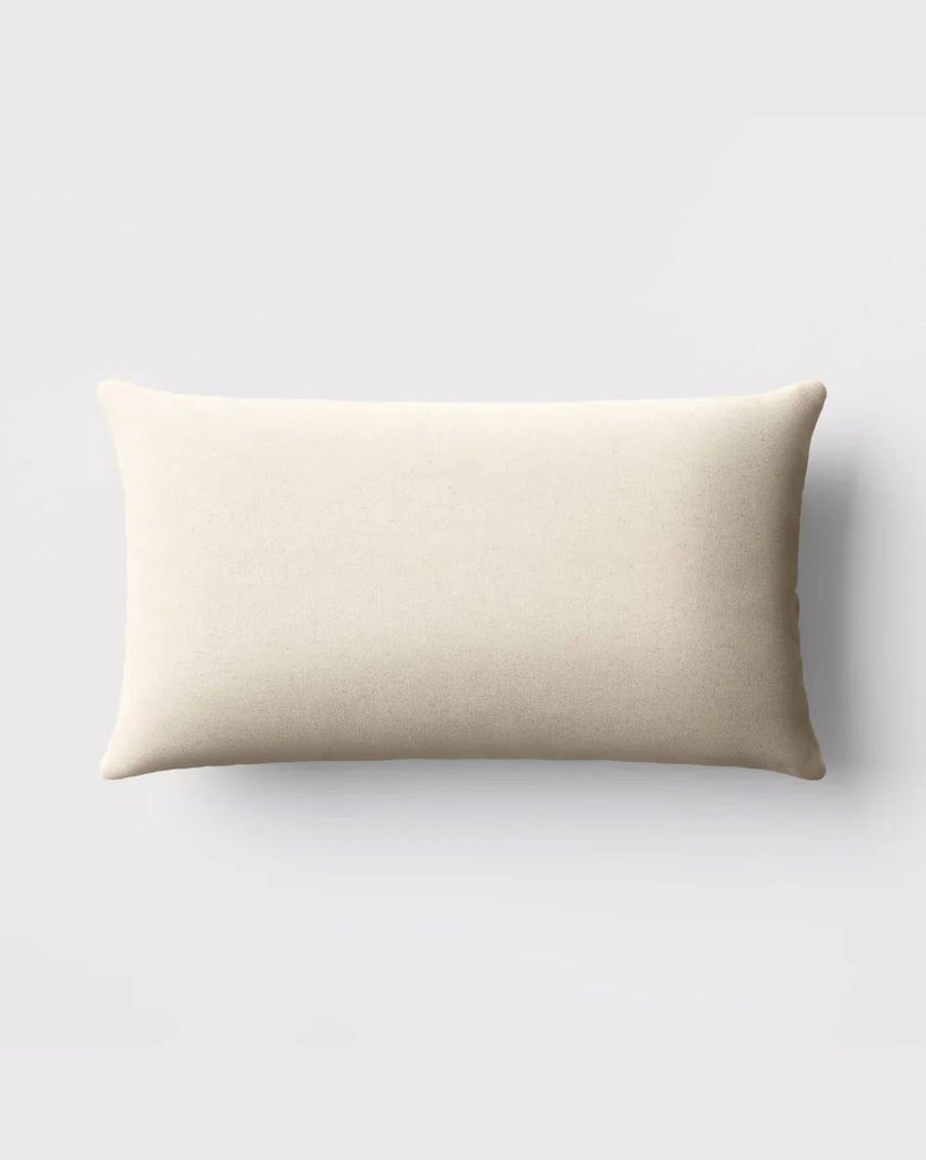 Oversized Stitched Lumbar Throw Pillow Neutral