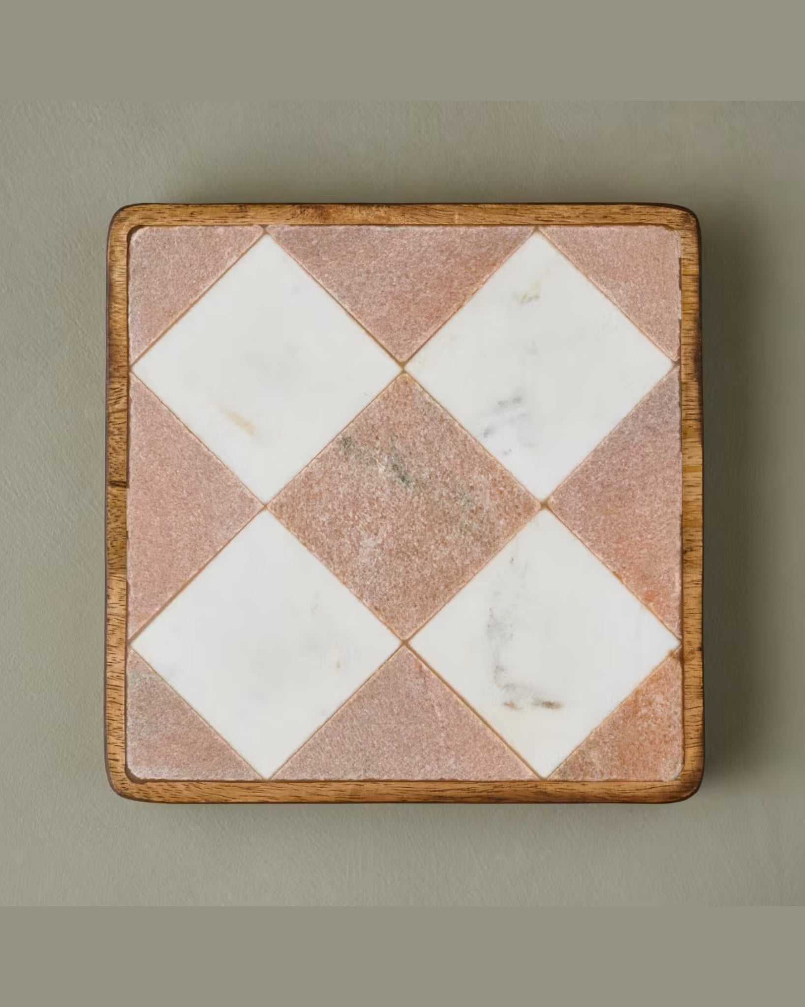 Everett Checkered Marble Trivet