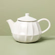 25 fl oz Stoneware Teapot Sour Cream