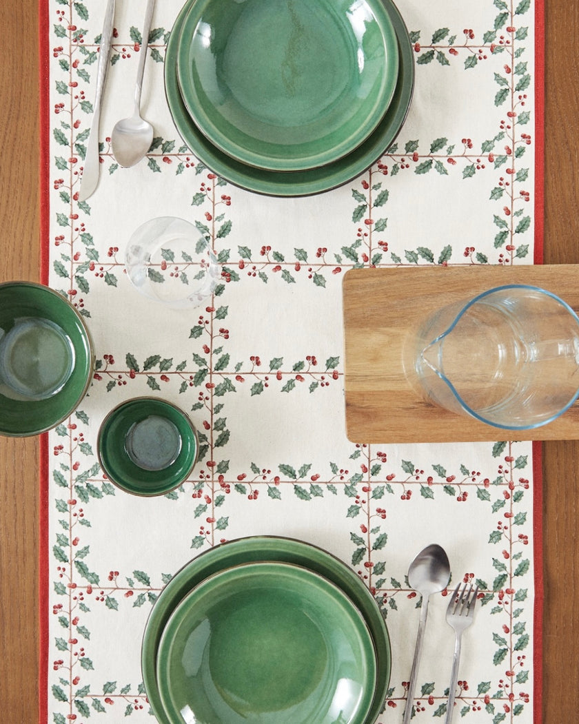 Floral Check Table Runner (50 cm x 160 cm)