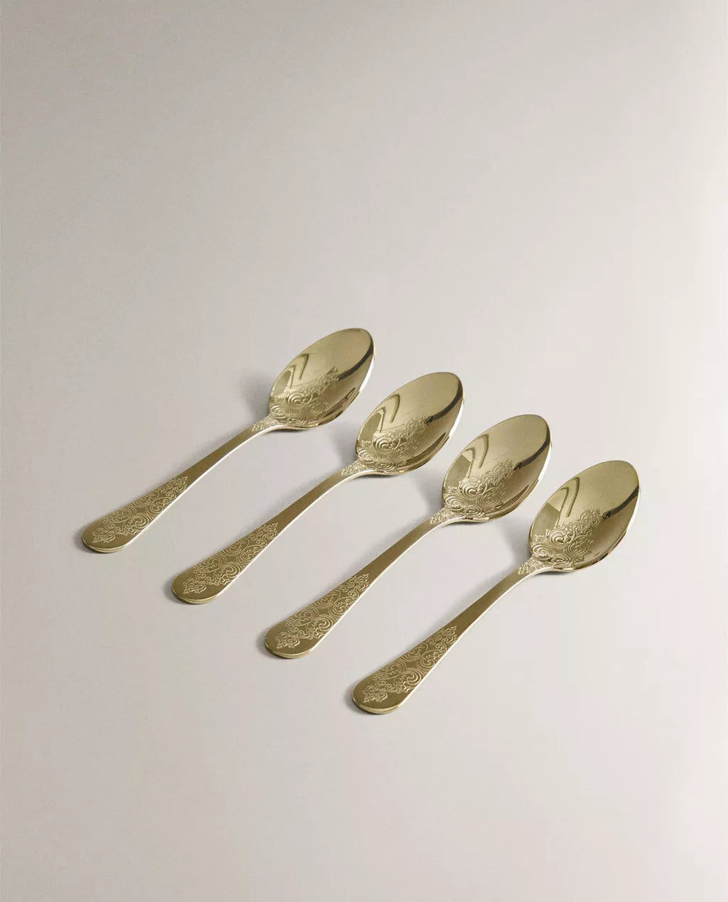 Dark Gold Engraved Teaspoon