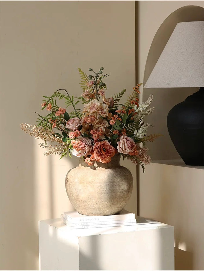Rosé Garden Everlasting Floral Arrangement and Vase Set