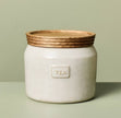Ceramic Wooden Stoneware Coffee Tea Storage Canister Sour Cream