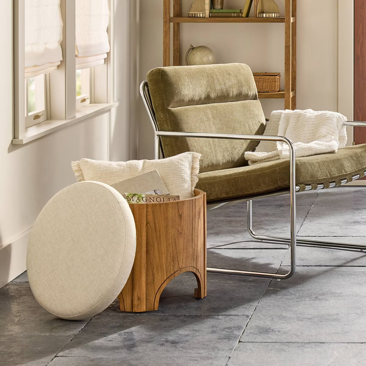 Arch Storage Ottoman