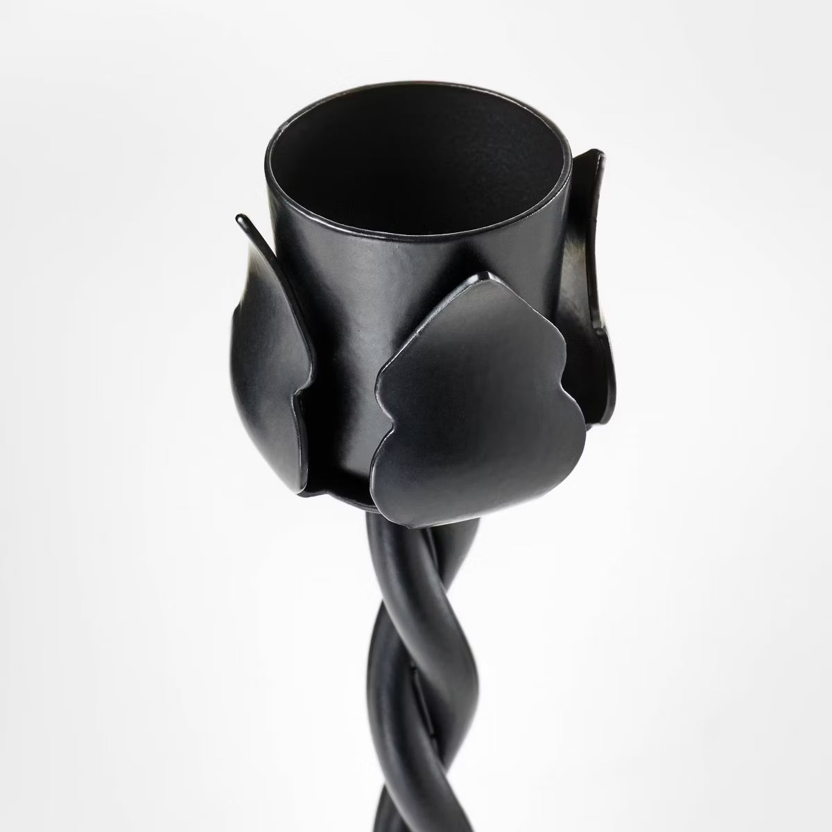 Set of 2 Metal Taper Candle Holders Black