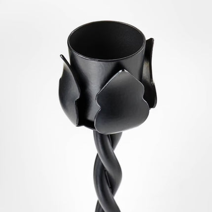 Set of 2 Metal Taper Candle Holders Black