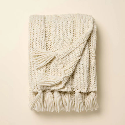 Oversized Cozy Knit Throw Blanket