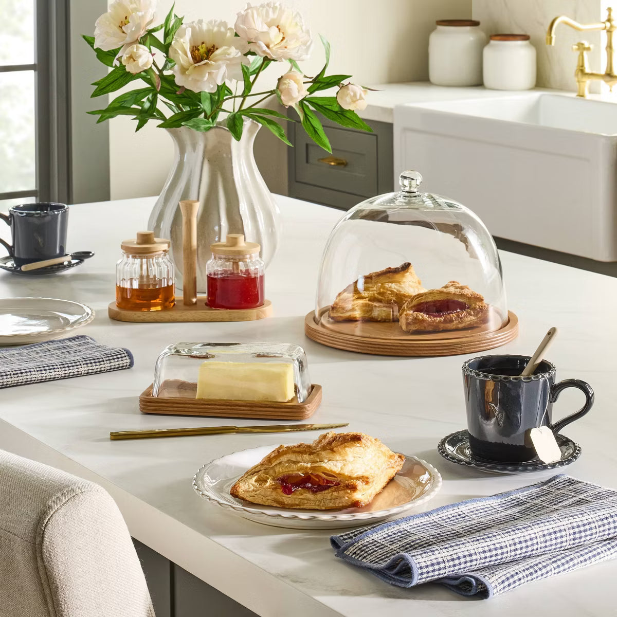 Wood and Glass Cake Stand
