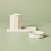 3pc Ceramic Desk Organizer Set Cream
