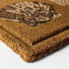 Embossed Seashells Coir Doormat Natural/Blue
