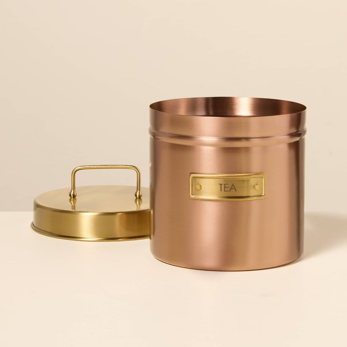 Tea Canister Copper Finish