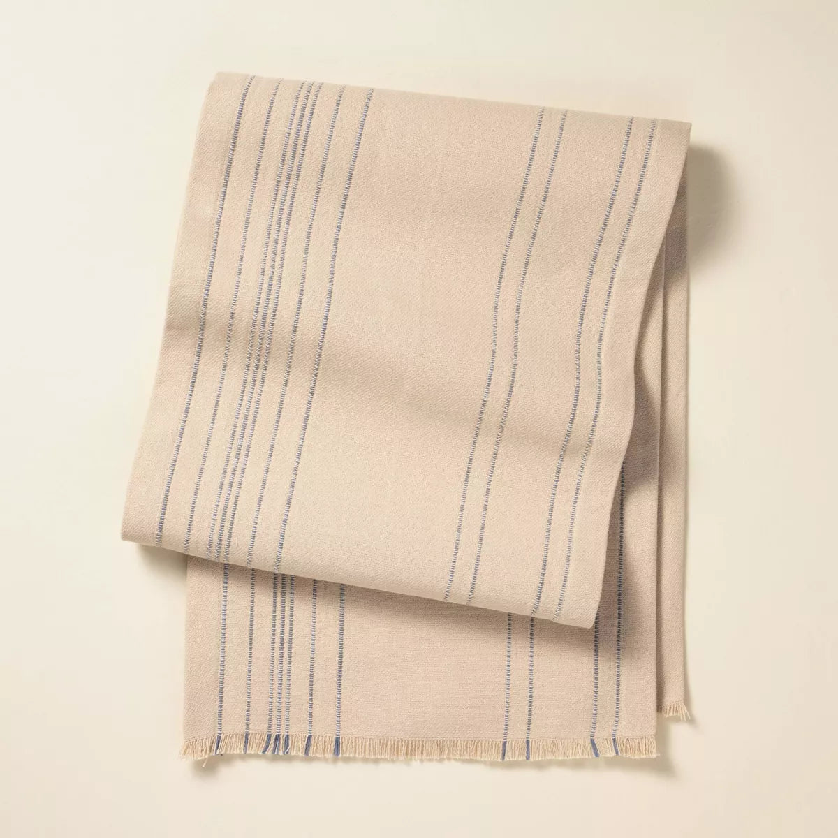 Striped Table Runner Natural/Blue