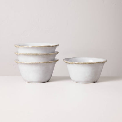 Set of 4 Carved Edge Mini Bowls