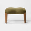 Upholstered Ottoman With Wood Legs Olive Green
