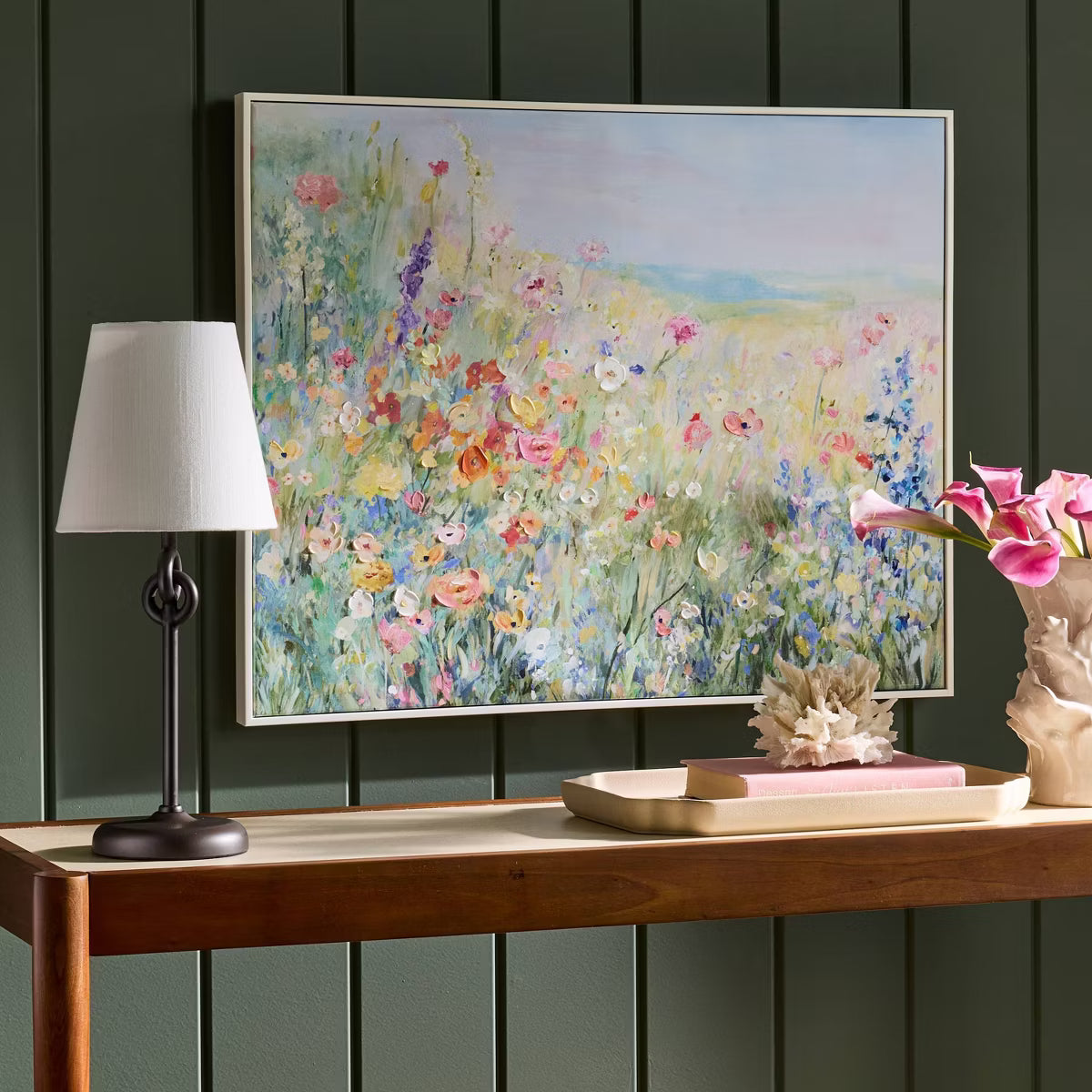 Metal Ring Table Lamp Black