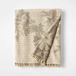 Woven Floral and Leaves Pattern Throw with Fringe