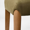 Upholstered Ottoman With Wood Legs Olive Green