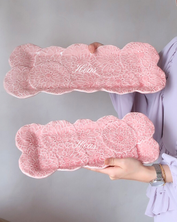 Pink Camelia Platter Tray