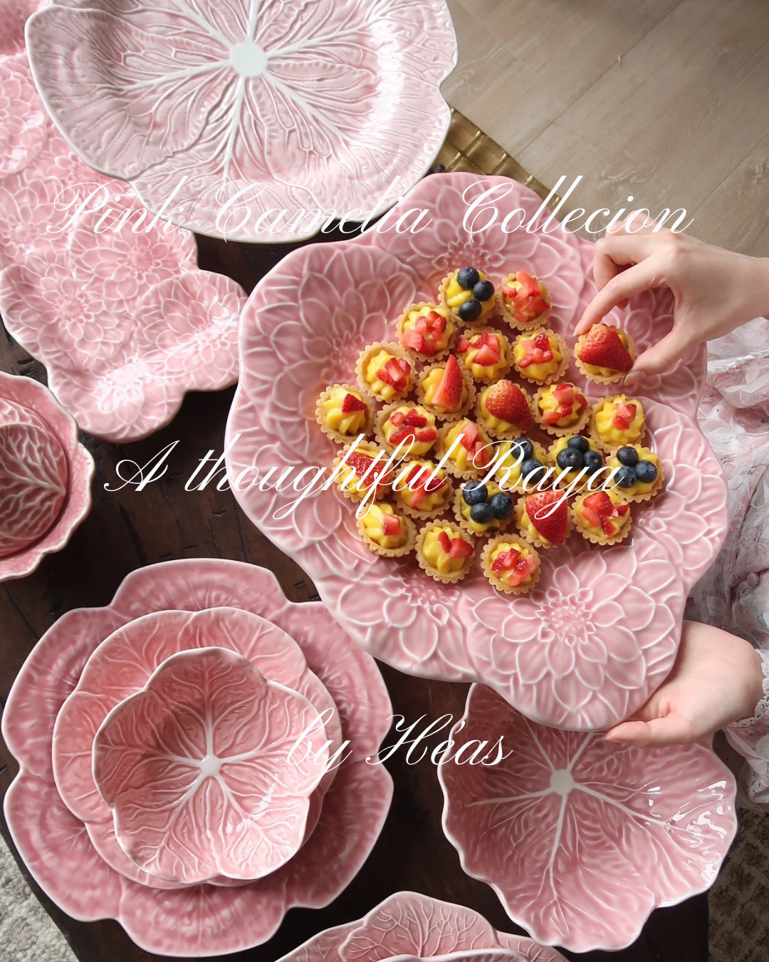 Pink Camelia Cake Stand