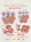 Pastel Floral Dinnerware MIX COLOURS (8 Pax Set – 28 pieces) - Dual Mix