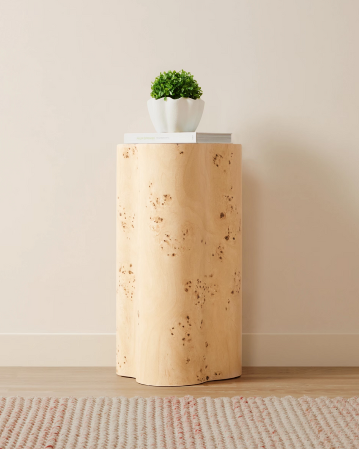 Plinth Burlwood Look Pedestal Stand