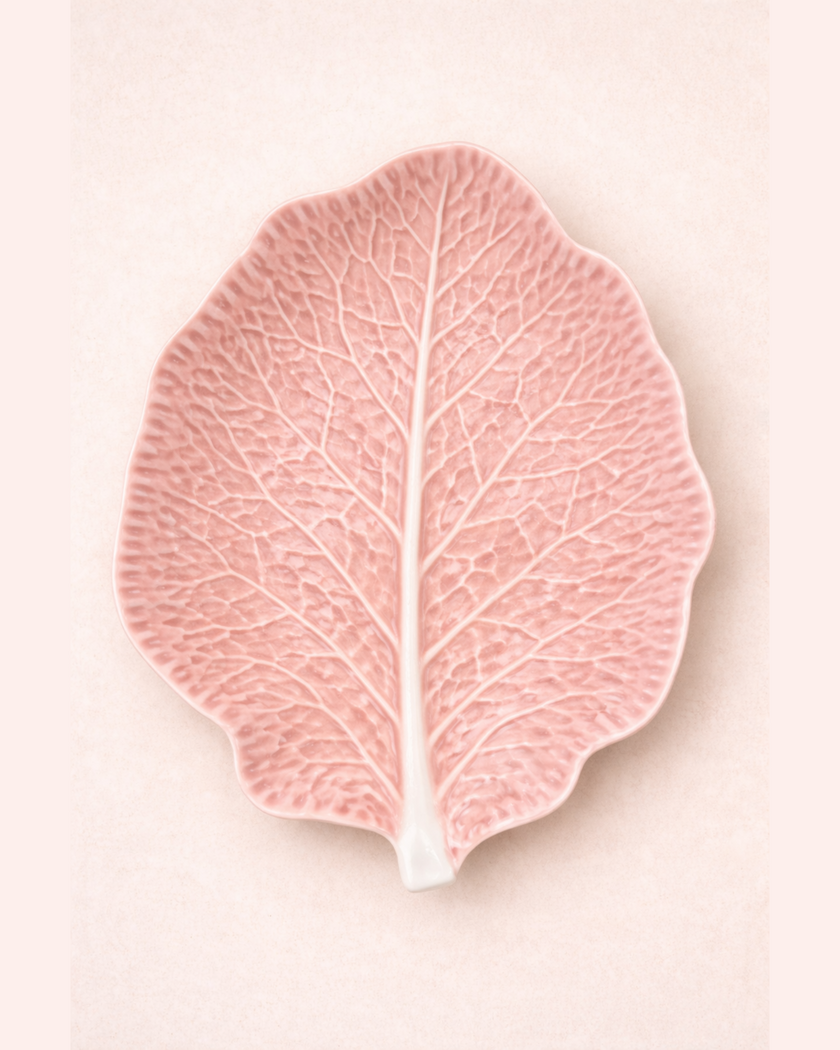 Pink Cabbage Leaf Plate 36cm