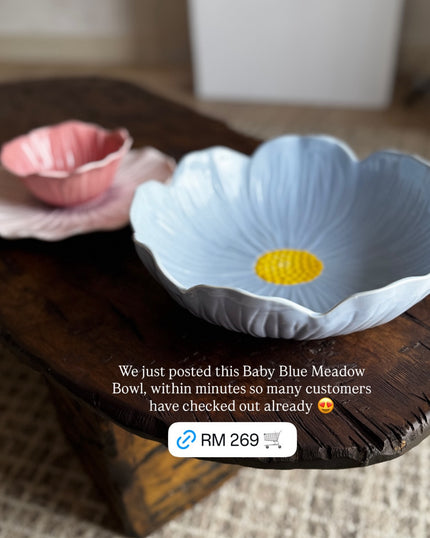 Baby Blue Meadow Daisy Large Bowl 29.5cm