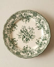 Floral Earthenware Dinner Plate Olive Green