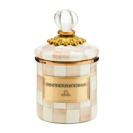 Mocha Check Demi Enamel Canister (Small)