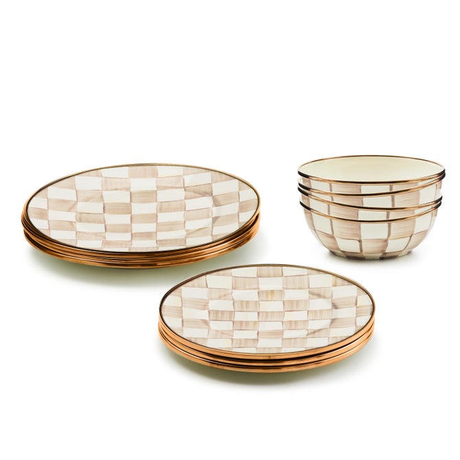 Mocha Dinnerware Set 12 piece Complete Set