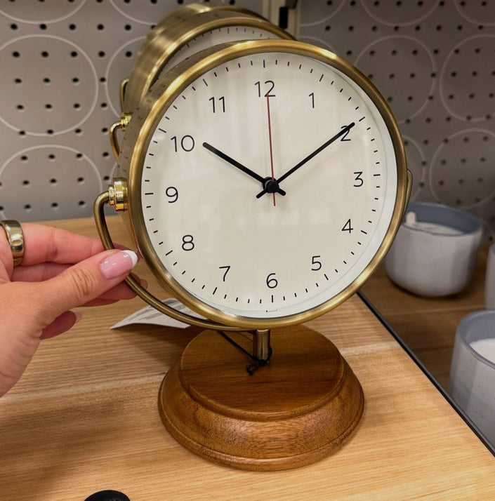 Brass and Wooden Base Clock