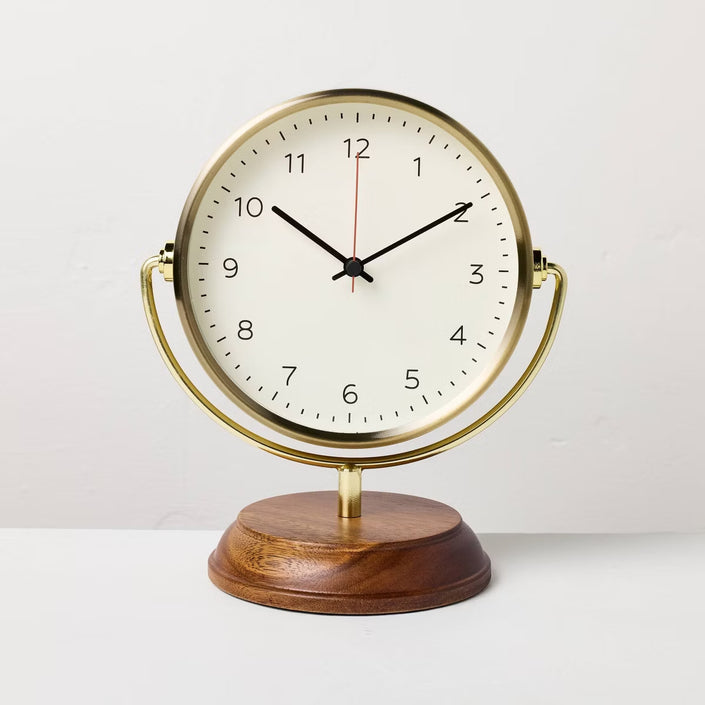 Brass and Wooden Base Clock