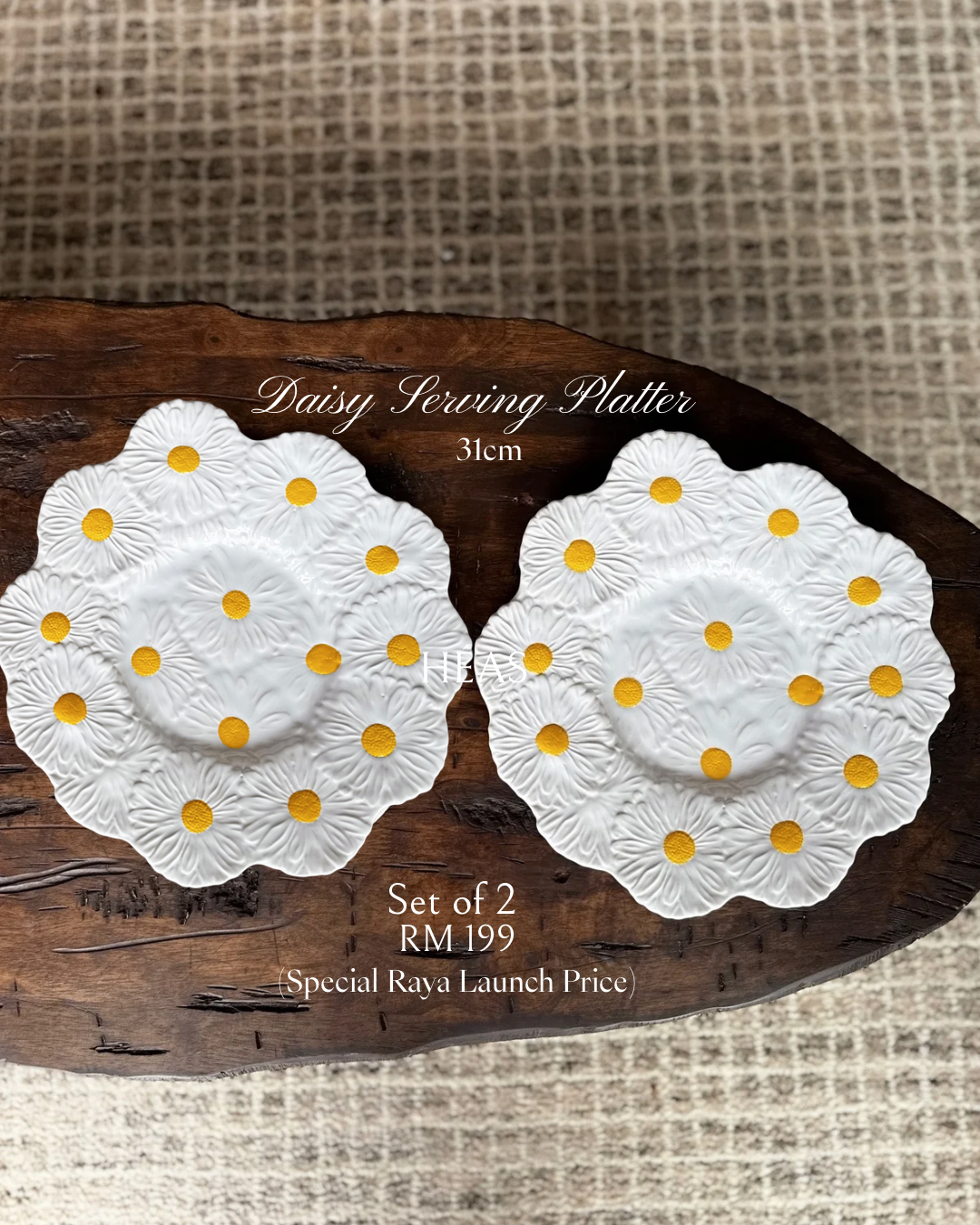 Daisy Serving Platter 31cm (Set of 2)