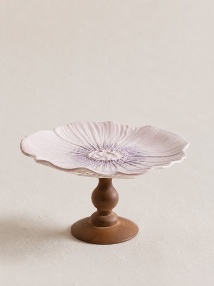 Pastel Floral Lilac Bloom Wooden Serving Stand
