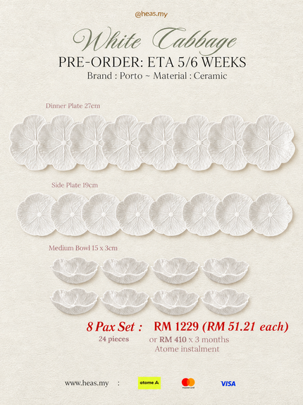 White Cabbage 8 Pax Set (24 Pieces)
