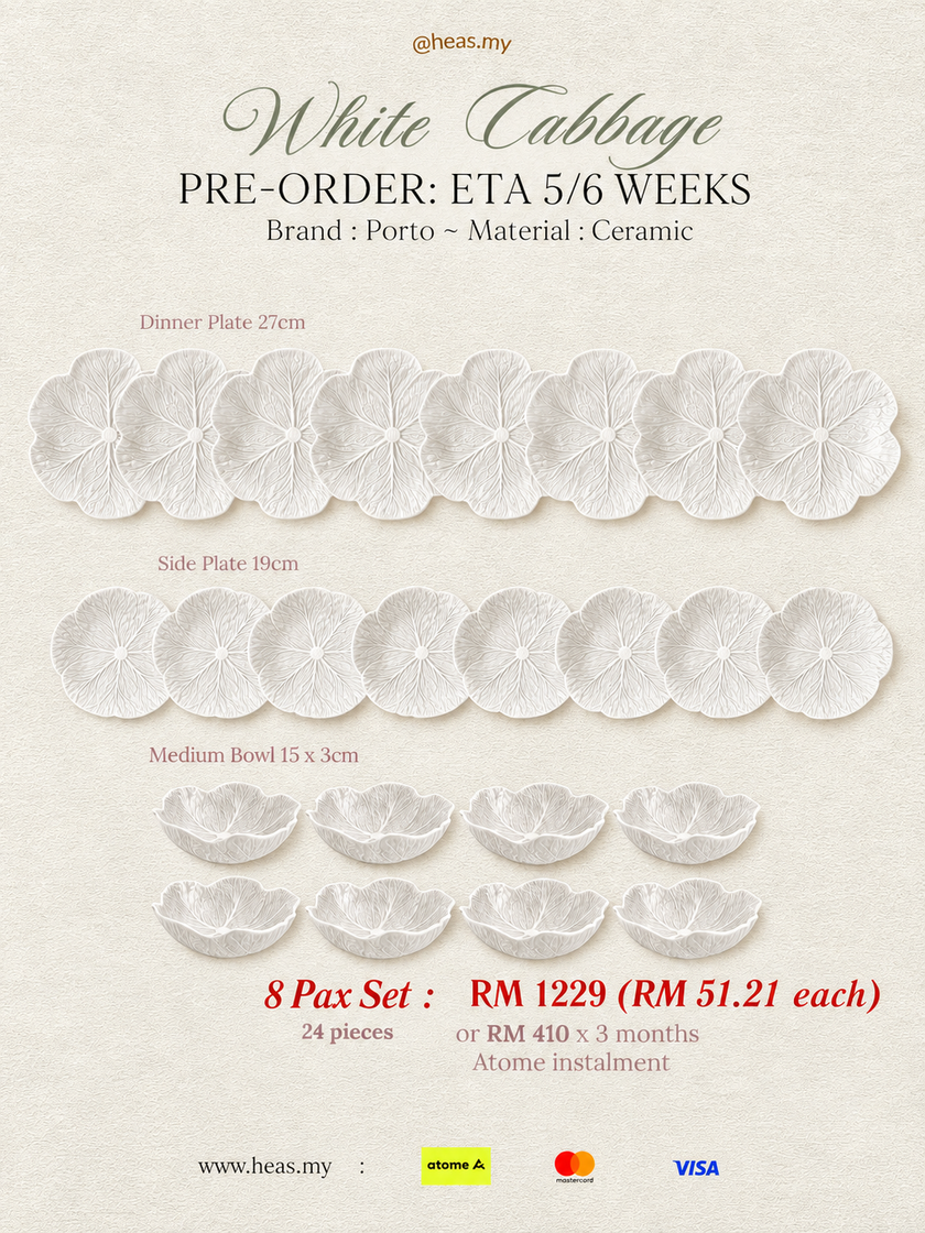 White Cabbage 8 Pax Set (24 Pieces)