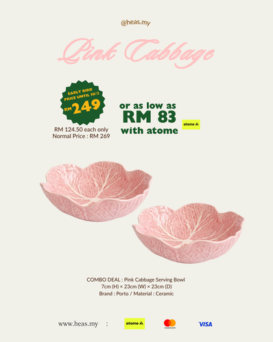 Pink Cabbage Serving Bowl