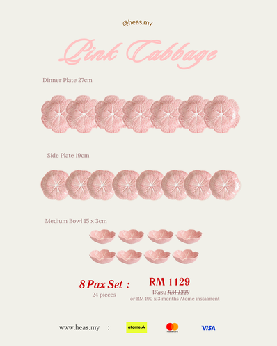 Pink Cabbage 8 Pax Set (24 Pieces)