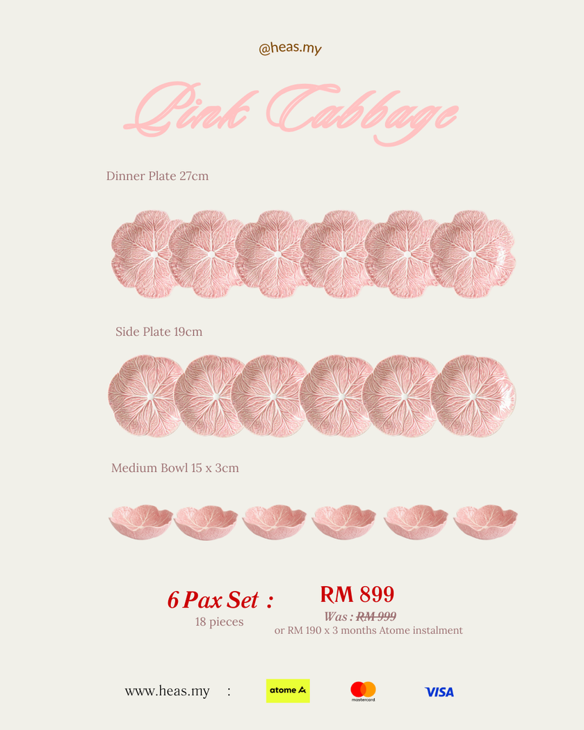 Pink Cabbage 6 Pax Set (18 Pieces)