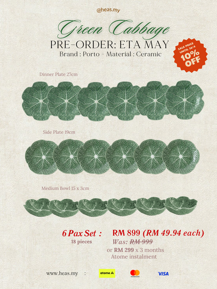 Green Cabbage 6 Pax Set (18 Pieces)