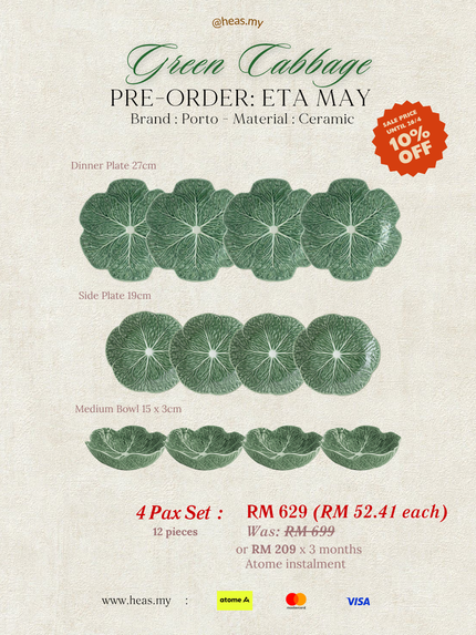 Green Cabbage 4 Pax Set (12 Pieces)