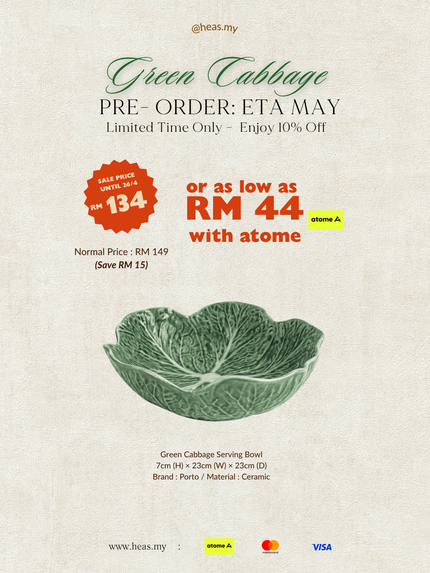 Green Cabbage Serving Bowl