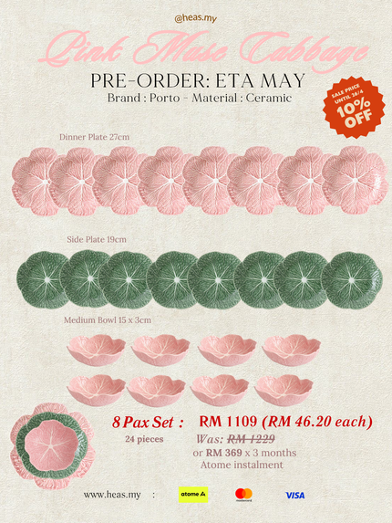 Pink Muse Cabbage 8 Pax Set (24 Pieces) - Mixed Colours