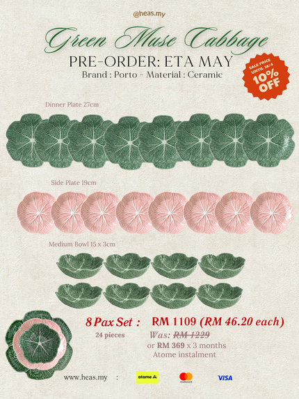 Green Muse Cabbage 8 Pax Set (24 Pieces) - Mixed Colours