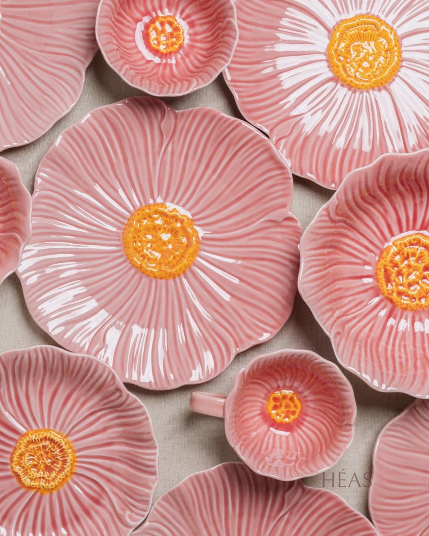 Pastel Floral Dinnerware Rose Pink (6 Pax Set – 21 pieces)