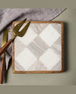 Carmella Checkered Marble Trivet (Grey)