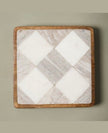 Carmella Checkered Marble Trivet (Grey)