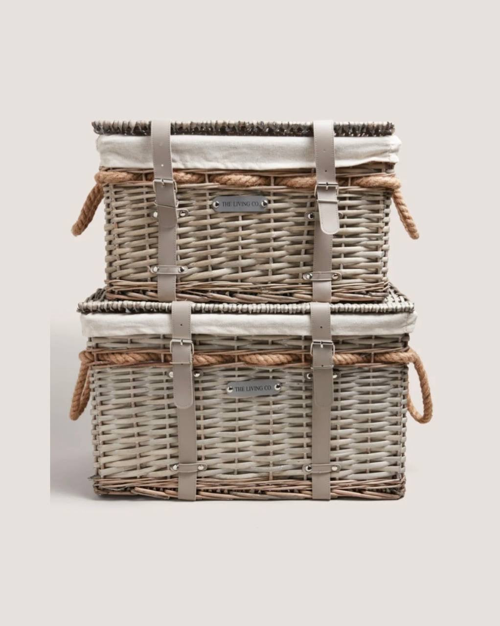 The Living CO Split Basket Storage Willow Trunk Set
