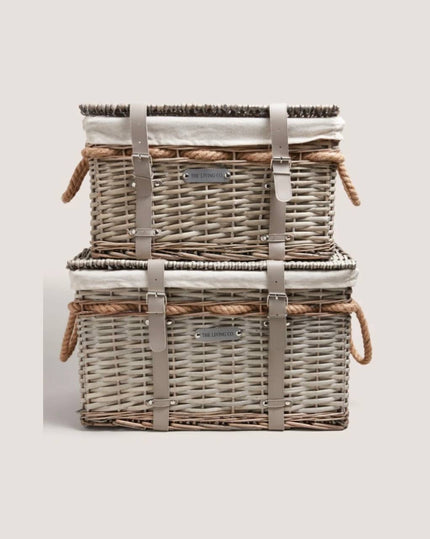 The Living CO Split Basket Storage Willow Trunk Set