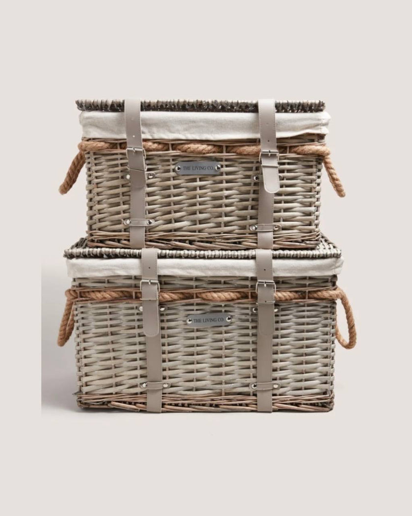 The Living CO Split Basket Storage Willow Trunk Set